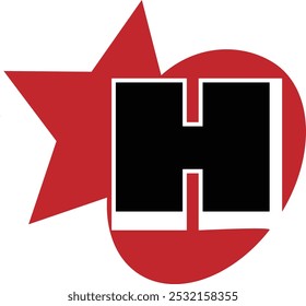 Diseño del logo de Star H. Vectores del logotipo de H. Vectores con el logo del ala H. Plantillas del logo de Winner H. Descarga Libre de regalías del icono de 5star 