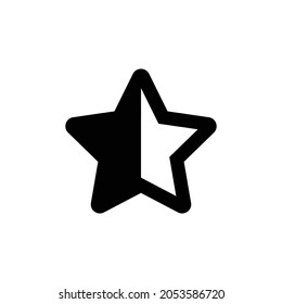 star half alt Icon. Flat style design isolated on white background. Vector illustration