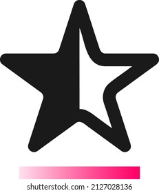Star Halb gefülltes Symbol - Schwarz und Magenta