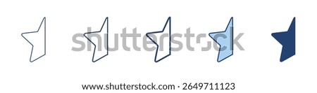 Star half icon Symbol set collection
