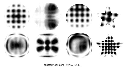 Star Half Tone In Pixel Art Style On White Background. Pop-art Texture. Stock Image. EPS 10.