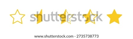 Star and half-star icon set that can be used for evaluation and word of mouth (vector)