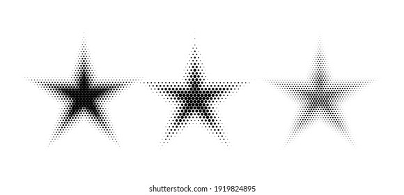 Ilustración vectorial de semitono de estrella aislada en blanco