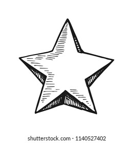 star hand drawing vector. isolated object on white background.