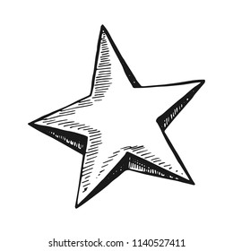 star hand drawing vector. isolated object on white background