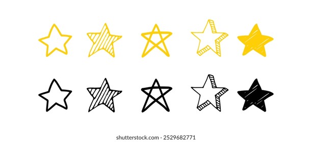 Estrella, dibujado a mano doodle star 