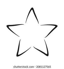 Star hand drawn doodle vector. Isolated black element on white background. Best for seamless patterns, print, cards, stickers and web design.