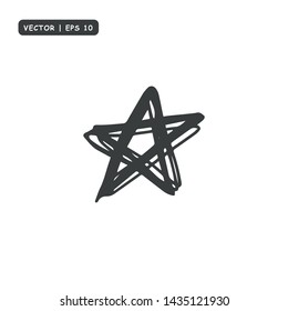 star hand drawn icon vector illustration