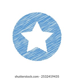 Star hand drawn icon. Vector