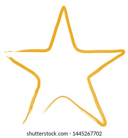 star hand drawn paint object with brush ,star vector icon symbol