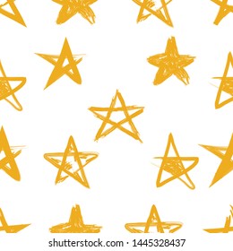 star hand drawn seamless pattern background with colorful color