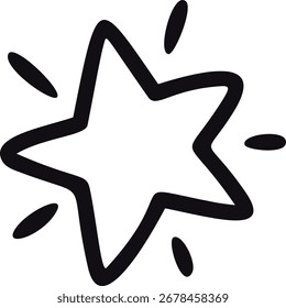 Estrella dibujada a mano símbolo Ilustración vectorial