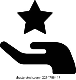 star hand healthy love healthcare Glyph