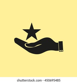 star and hand vector