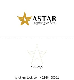 the star has the meaning of authority or success
Wings have the meaning of developing balanced, especially in the economic sector which includes trade and transportation
