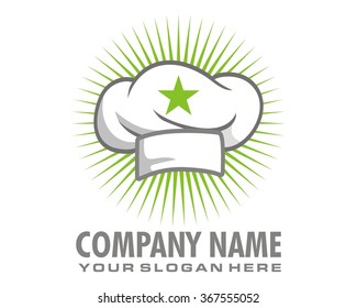 star hat cap headgear cook kitchener chef logo image vector