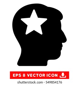 Star Head EPS vector pictogram. Illustration style is flat iconic black symbol on white background.