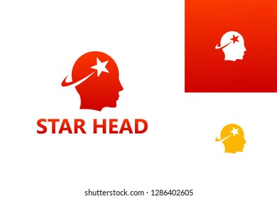 Star Head Logo Template Design Vector, Emblem, Design Concept, Creative Symbol, Icon