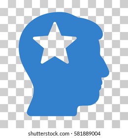 Star Head vector pictograph. Illustration style is a flat iconic cobalt symbol on a transparent background.