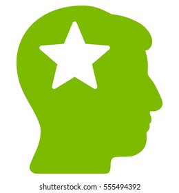 Star Head vector pictograph. Style is flat graphic symbol, eco green color, white background.