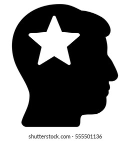 Star Head vector pictograph. Style is flat graphic symbol, black color, white background.