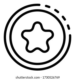 Star headhunter emblem icon. Outline star headhunter emblem vector icon for web design isolated on white background