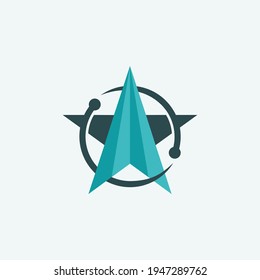 star healing logo - veteran military recovery design vector template