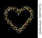 Star heart as a constellation love explosion vector illustration.  Sophisticated love galaxy made of flying gold stars and twinkling sparkles vector. Luxurious heart symbol Valentine graphic design.