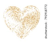 Star heart as a constellation love explosion vector illustration.  Twinkling love galaxy made of flying gold stars vector. Luxurious heart symbol Valentine graphic design.