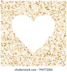 Star heart as a constellation love explosion vector illustration.  Glittering love galaxy made of flying gold stars vector. Rich heart symbol Valentine graphic design.