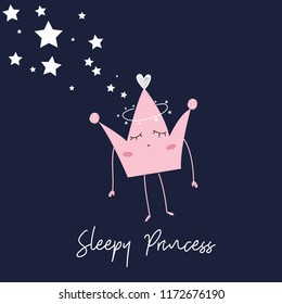 star heart crown text art vector