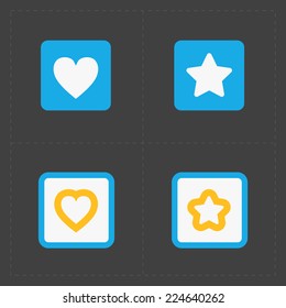 Star and Heart icons