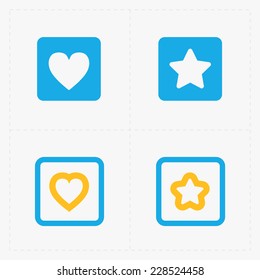 Star and Heart icons