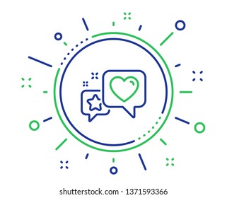 Star, heart line icon. Feedback rating sign. Customer satisfaction symbol. Quality design elements. Technology heart button. Editable stroke. Vector