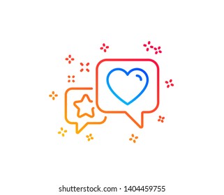 Star, heart line icon. Feedback rating sign. Customer satisfaction symbol. Gradient design elements. Linear heart icon. Random shapes. Vector