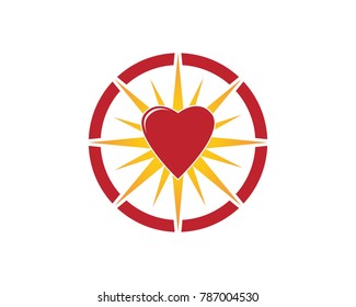 Star heart logo design template