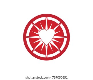 Star heart logo design template