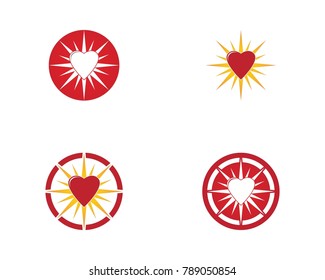 Star heart logo design template