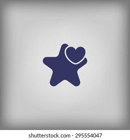 Star and heart logo template 