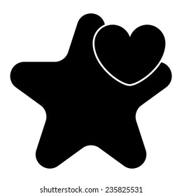 Star and heart logo template. Abstract vector design symbol