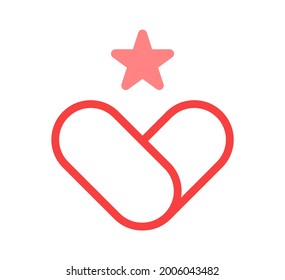 star heart logo vector design template