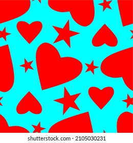 vektor de patrones sin costuras de corazón estrella