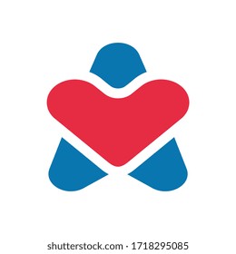 Designvorlagen für Sterne und Herzformen, Liebessternsymbol - Vektorgrafik