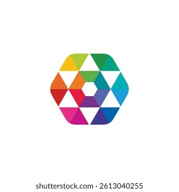Star Hexagon Colorful Logo design vector template isolated on white background