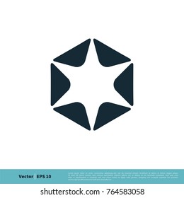 Star Hexagon Icon Vector Logo Template Illustration Design. Vector EPS 10.
