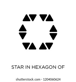 Star in hexagon of small triangles icon. Star in hexagon of small triangles symbol design from Geometry collection. Simple element vector illustration on white background.