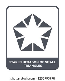 star in hexagon of small triangles icon vector on white background, star in hexagon of small triangles trendy filled icons from Geometric figure collection