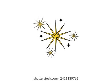 Diseño de sticker de notas de resaltado de estrella