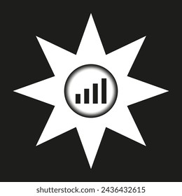 Las estrellas resaltadas aumentan. Gráfico simboliza el éxito. Gráfico comercial. Ilustración vectorial. EPS 10.