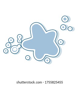 Star with highlights. Isolated element on a white background. Sticker. Doodle style. Cartoon picture for scrapbooking, decoration, congratulations, invitation cards, etc.